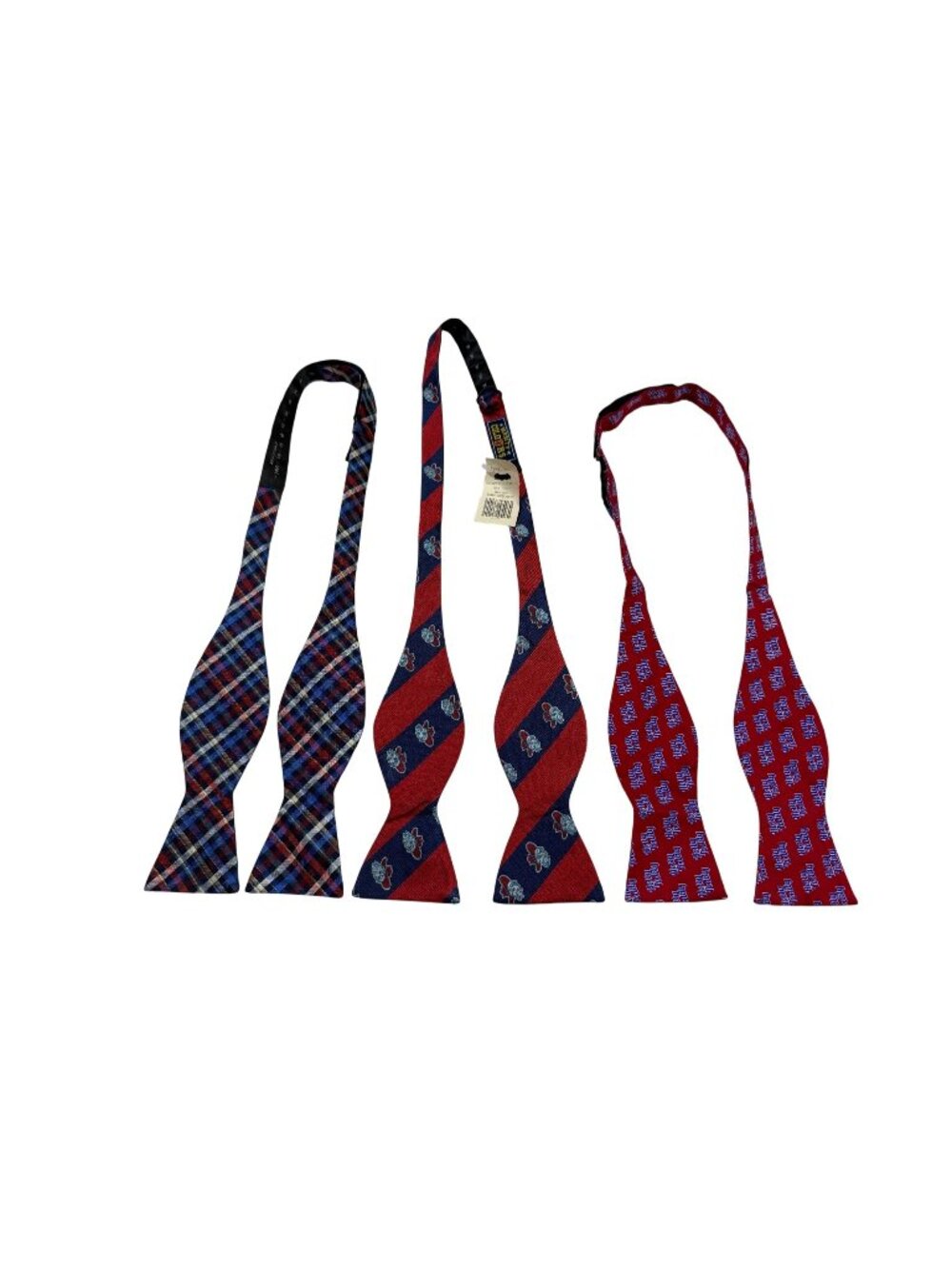 Set Of 4 Ole Miss University of Mississippi Silk Bow Ties Adjustable